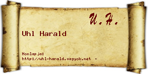 Uhl Harald névjegykártya